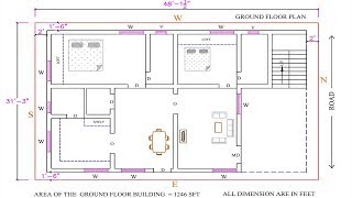 North facing building plan as per vastu 31 x 48 2019 [upl. by Shieh]