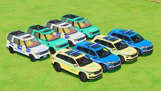 DACIA AMAROK AUDI POLICE VEHICLES AND MERCEDES VOLKSWAGEN FORD AMBULANCE EMERGENCY FS22 [upl. by Larianna831]