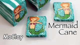 DIY mermaid millefiori cane  Polymer clay tutorial [upl. by Nottirb437]