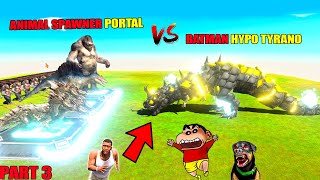 FRANKLIN UPGRADED ANIMAL SPAWNER PORTAL vs SHINCHAN amp CHOP BATMAN HYPO TYRANO  Animal Revolt Battle [upl. by Douglas815]