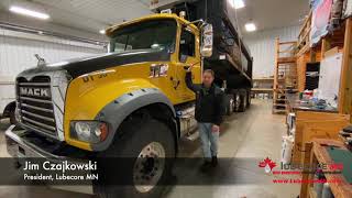 Automatic Lubrication Greasing System Installation on a Quint Axle Dump Truck Lubecore Overview [upl. by Martinic364]