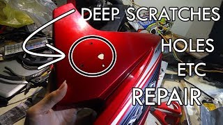 FIX YOUR FAIRING or BUMPER Plastics FOR CHEAP Holes Deep Scratches etc [upl. by Ayerim]