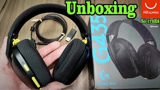 Unboxing Headset Logitech G435 sem fio do Aliexpress [upl. by Ramsdell]