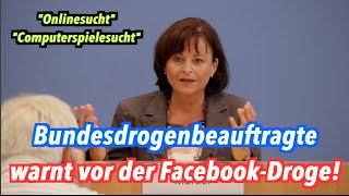 Bundesdrogenbeauftragte Mortler warnt vor Facebook amp bösen Computerspielen [upl. by Novoj]