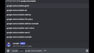 Google autocomplete in discord bot [upl. by Bruckner]