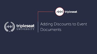 Adding Discounts to Event Documents Level 2  TSU [upl. by Akirdnas]