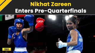 Paris Olympics 2024 Indian Boxer Nikhat Zareen Enters PreQuarterfinals In Womens 50 KG Category [upl. by Hanselka]