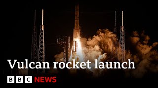 Vulcan rocket launches on Moon mission  BBC News [upl. by Nraa567]