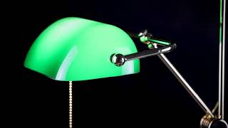 🇮🇹 Italian Luxury Bankers Desk Lamp quotMICHELANGELOquot Green Glass  Made in Italy [upl. by Gere624]