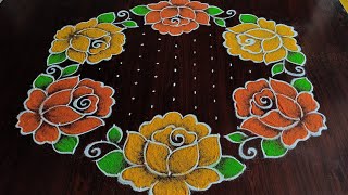 Sankranthi chukkala muggulu only 158 dots Easy Birds Kolam [upl. by Crowns]