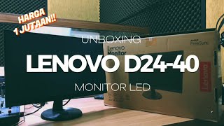 Monitor 1 jutaan   Unboxing LENOVO D2440 [upl. by Oba393]