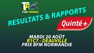 Résultats et rapports Quinté du Mardi 20 Août 2024 à Clairefontaine R1C7 [upl. by Percy]