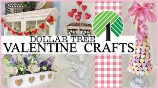 EASY Dollar Tree Valentine DIY Crafts  Valentines Day Farmhouse Home Decor [upl. by Irehc]