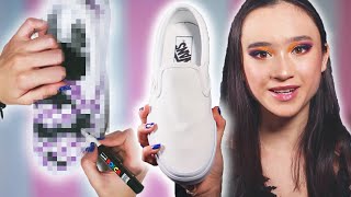 SCHILDEREN OP SCHOENEN White Vans [upl. by Ameen247]