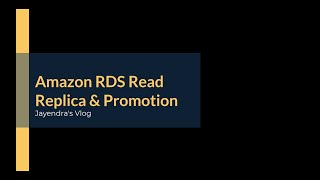 Amazon RDS Read Replica with Promotion to Standalone Instance [upl. by Avril]