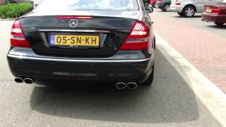 MERCEDES E500 W211 EXHAUST SOUND AMG LOOK UITLAAT SPORTUITLAAT by WWW MAXIPERFORMANCE NL [upl. by Nnaes]