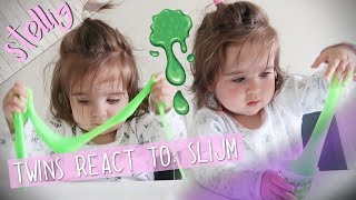 MET SLIJM SPELEN  TWINS REACT TO [upl. by Ebonee]