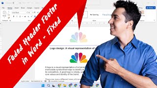 How to make header not faded in Word  footer  logo  image  picture  greyed out  dull  dim [upl. by Nayk]
