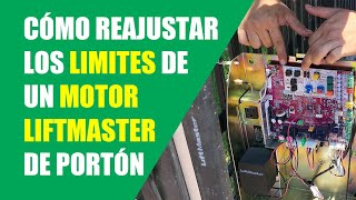 Cómo reajustar los límites de un operador LiftMaster de porton [upl. by Einimod]