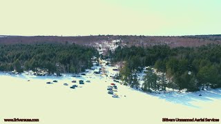 Autel Evo video of the 59th Ice Fishing Derby on Schoodic Lake in Maine 2021 [upl. by Egrog]