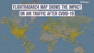 Flightradar24 map shows the impact on air traffic after CVOID19 [upl. by Larual77]