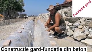 Constructie gardFundatie gard beton armatgard metalic cu bordura din beton [upl. by Ysabel327]