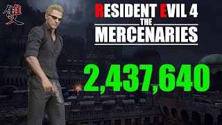 Resident Evil 4 Remake Mercenaries  2437640 Wesker Castle S  World Record Strategy [upl. by Narbig]