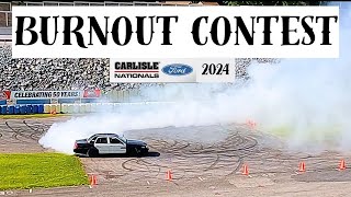 Carlisle Ford Nationals 2024 Rolling Burnout Contest  Ford Crown Victoria Mercury Panther Platform [upl. by Hilary147]