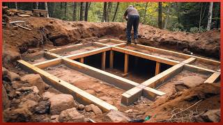 Man Builds Secret Underground Cabin in the Forest  Start to Finish by RuslaninTheWoods [upl. by Dibru255]