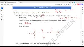 Alcohols and Carboxylic Acid Cambridge IGCSE O level Chemistry Structure 2 to 3 Lesson 66 part e [upl. by Ettelrac]