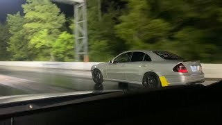 E55 AMG vs E550 4Matic 18th Mile [upl. by Ainekahs]