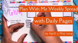 Daily Pages Plan With Me  29 April thru 5 May 2024  No Sticker Kit [upl. by Langham]