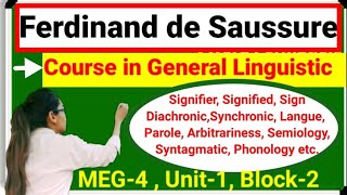 ✔️Course in General linguistics by Saussure diachronicsynchronicLaungeParolesignifiedmeg4 [upl. by Schuh]