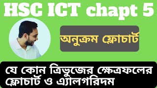 অনুক্রম ফ্লোচার্ট ও এ্যাল্গরিদম।। যে কোন ত্রিভুজের ক্ষেত্রফল [upl. by Abott]