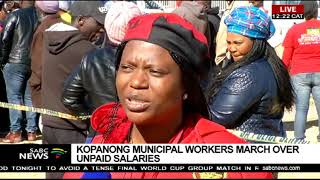 Kopanong municipal workers march over unpaid ssalaries [upl. by Nadaba]