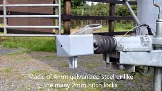 Hitch lock very strong security lock for trailers horseboxes and caravans [upl. by Pollie17]