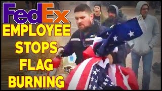 Patriot FedEx Employee Stops Flag Burning In Iowa City [upl. by Herman]