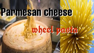 parmesan wheel pasta parmesan cheese spaghetti seafood spaghettiparmesan cheesepastarecipe [upl. by Ahsercal]