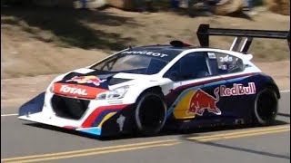 Pikes Peak Hill Climb 2013  Sébastien Loeb  Peugeot 208 T16 OnboardHelicopterSpectators Views [upl. by Heyde500]