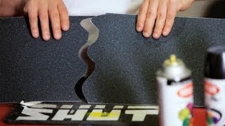 How to Cut amp Apply a Grip Tape Design  Custom Skateboard [upl. by Ayrolg]