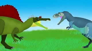 Dinosaurs Cartoons Battles Albertosaurus vs Oxalaia [upl. by Drud]