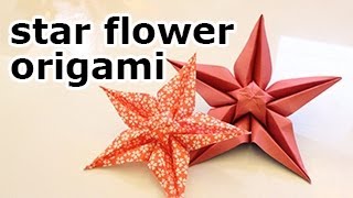 Origami Star Flower Tutorial  DIY  Paper Kawaii [upl. by Nagaet]