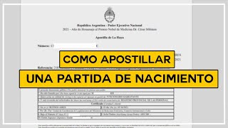 📝 Como APOSTILLAR y LEGALIZAR PARTIDA de NACIMIENTO HAYA 📝Apostilla de la Haya por TAD ARGENTINA [upl. by Gaillard]