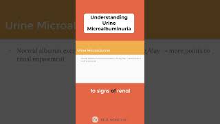 Shorts Understanding Urine Microalbumin [upl. by Kcirdec]