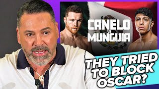 quotF you guysquot De La Hoya almost BLOCKED from Canelo vs Munguia [upl. by Enitsuga]