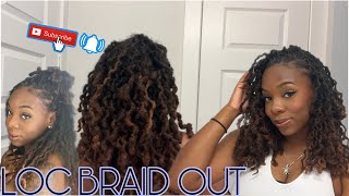 Wavy Locs Tutorial Braid Out on Locs [upl. by Rebah787]