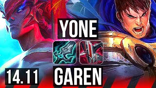 YONE vs GAREN TOP  65 winrate 812 Godlike  EUW Challenger  1411 [upl. by Neeli]