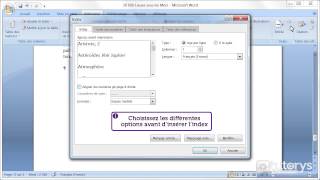 Comment créer un index avec Word 2007 [upl. by Nosnor141]