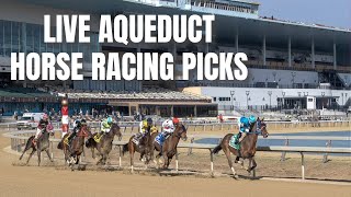 Live Aqueduct Horse Racing Picks [upl. by Auqenaj]