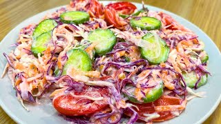 INCREDIBLY delicious vegetable salad in 10 minutes  Great Salad for any occasion [upl. by Mendelson]